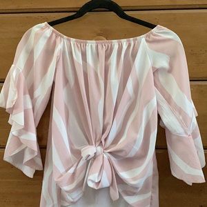 Pink/White striped Blouse